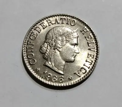 Moneda suiza de 1936 Confederatio Helvetica - miniatura 2