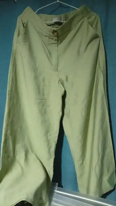 Pantalones verdes de lino basement - miniatura 1
