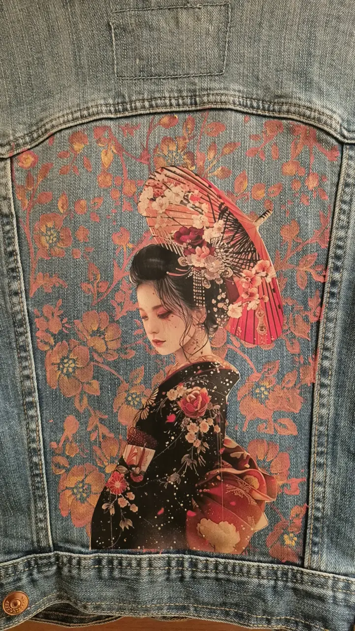 Chaqueta de mezclilla con diseño japonés - 2
