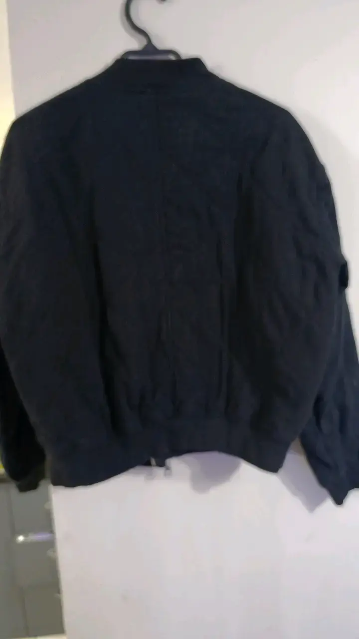 Chaqueta bomber negra de algodón - 3