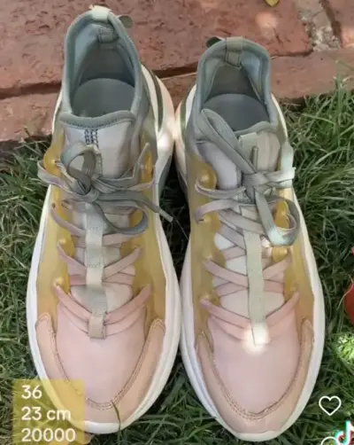 Zapatillas deportivas beige y verde - miniatura 2