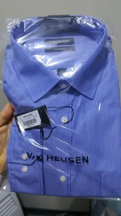 Camisa Van Heusen azul a rayas - miniatura 1
