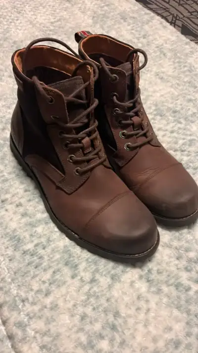 Botas de cuero marrón para hombre - miniatura 4