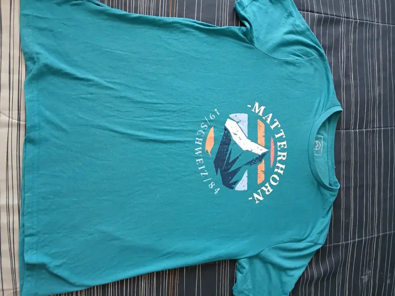 Polera verde Matterhorn estampada