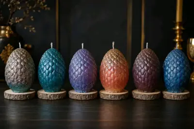Velas decorativas en forma de huevo de dragón - miniatura 1