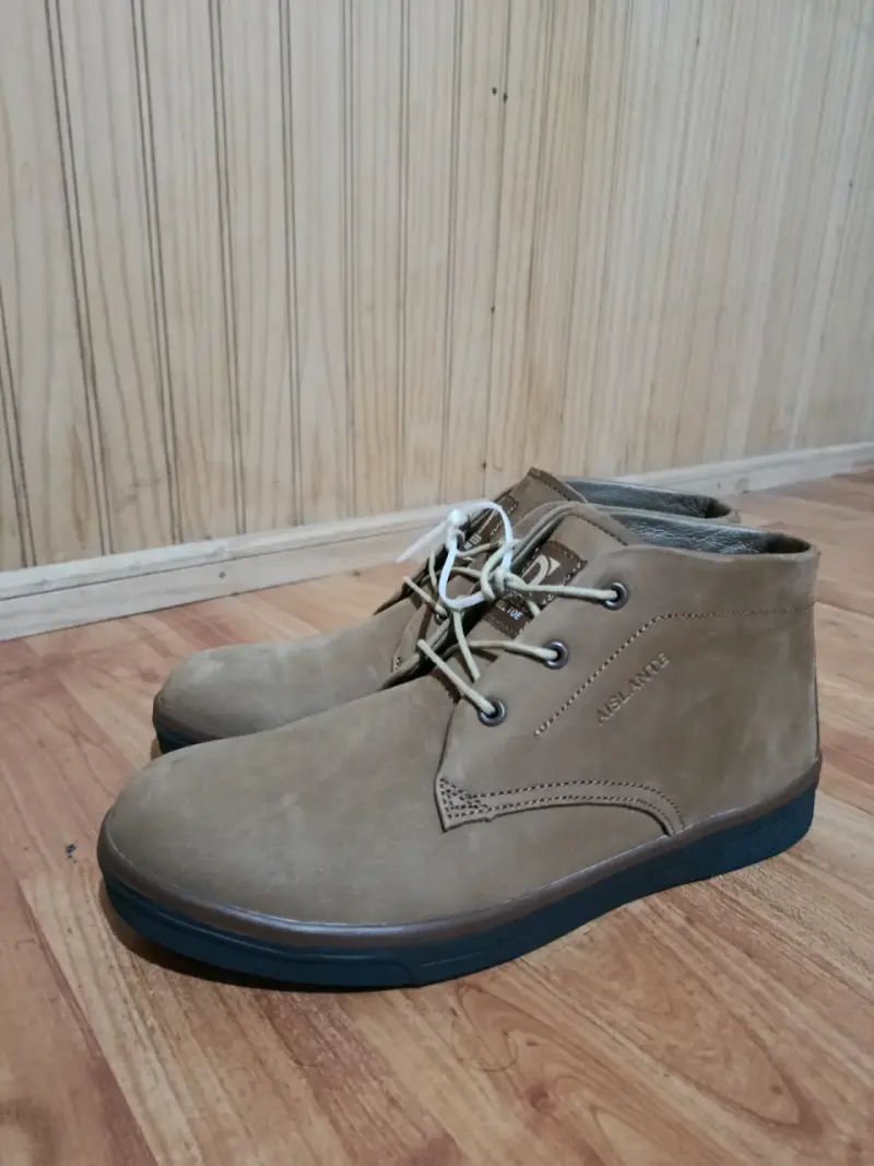 Botines de seguridad de cuero marrón para hombre - 1