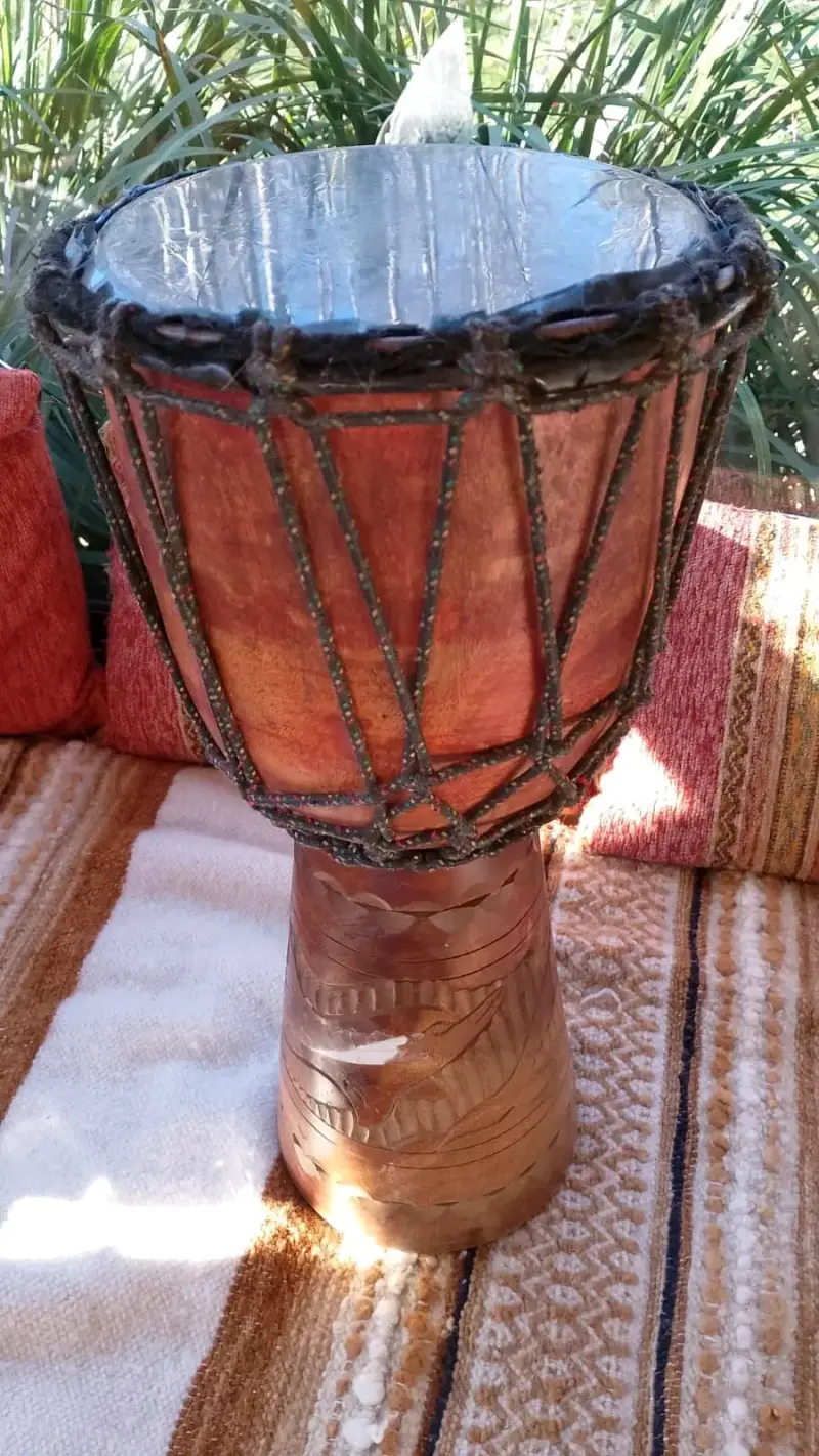 Tambor djembe africano artesanal de madera