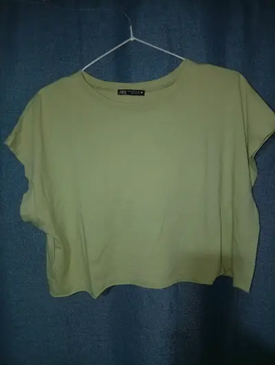 Polera verde Zara talla M - miniatura 2