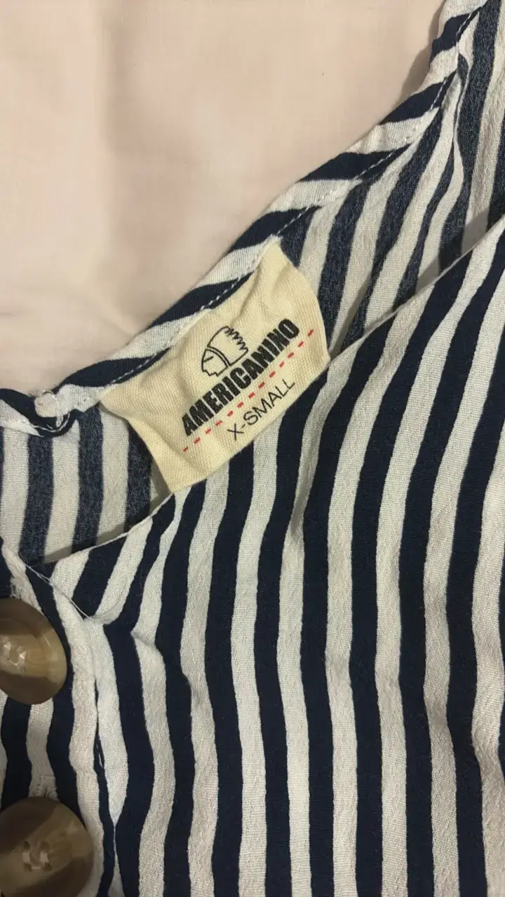 Blusa de tirantes a rayas azul y blanco - 2