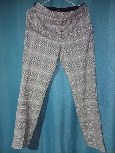 Pantalones de vestir Zara a cuadros grises - miniatura 1