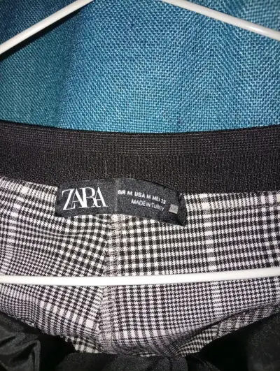 Pantalones de vestir Zara a cuadros grises - miniatura 2
