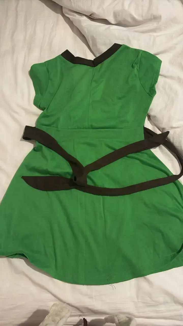 Vestido verde con detalles cafés - 2