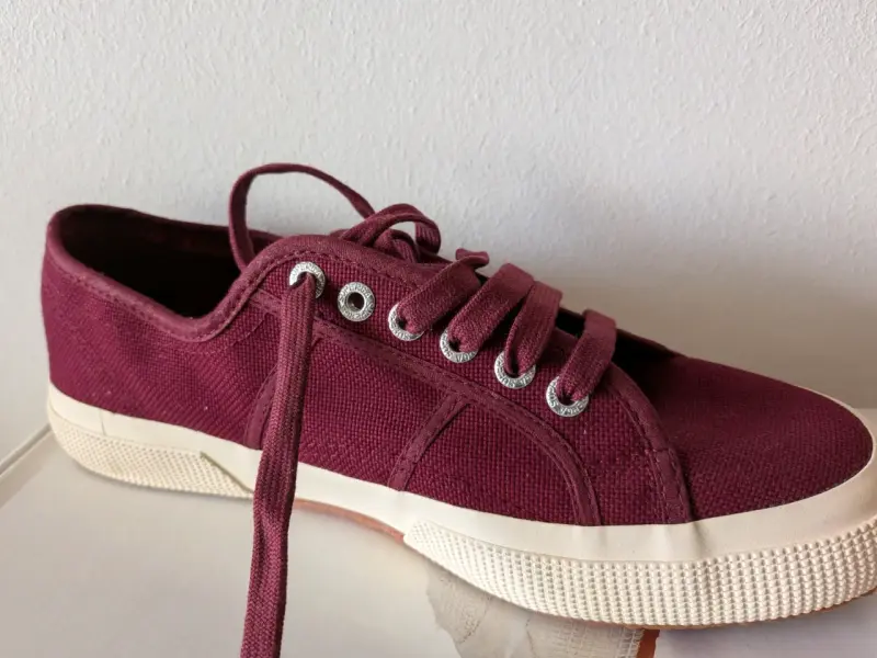 Zapatillas Superga burdeos de lona - 3