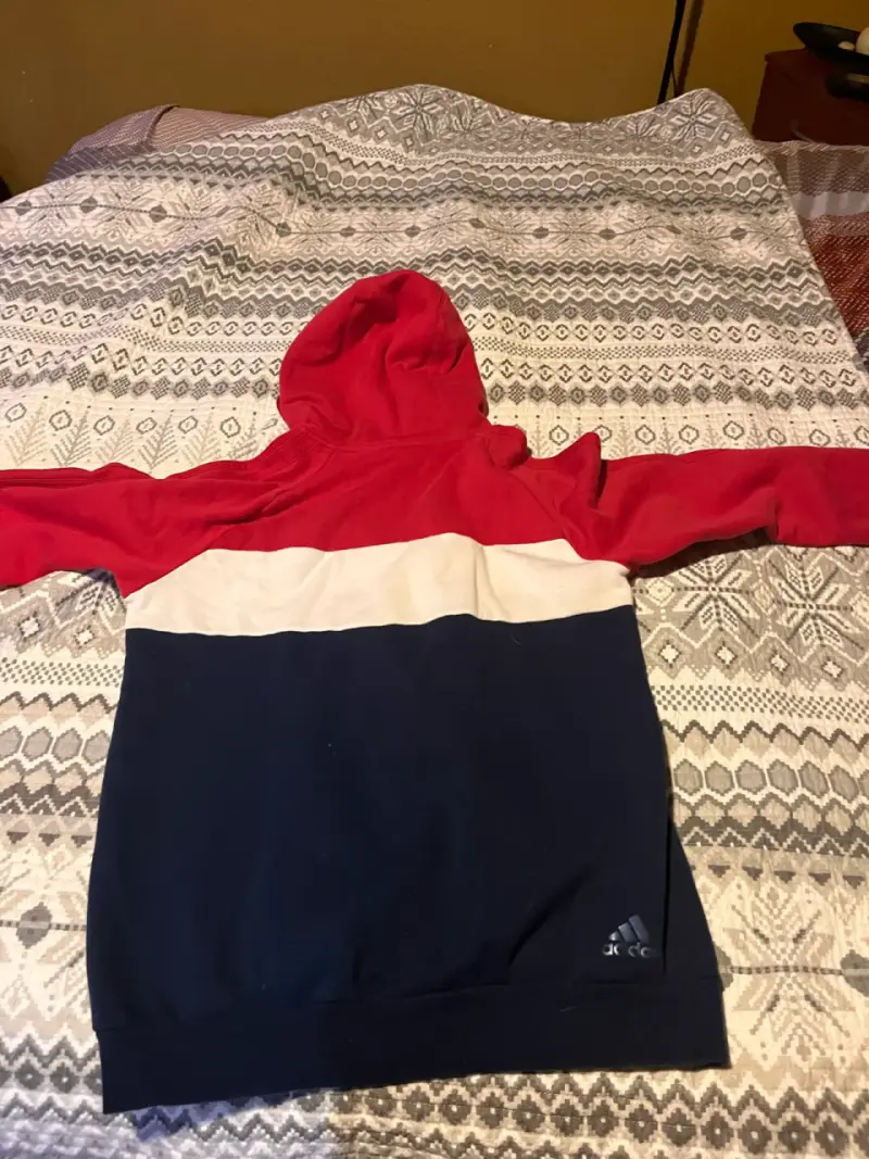 Polerón Adidas con capucha rojo y azul - 2