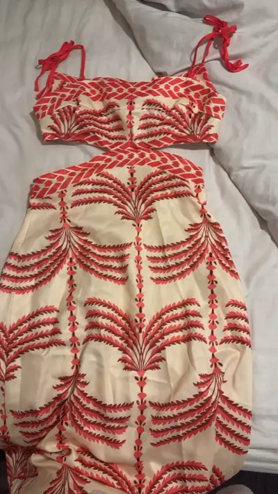Conjunto top y falda estampado tropical - miniatura 1
