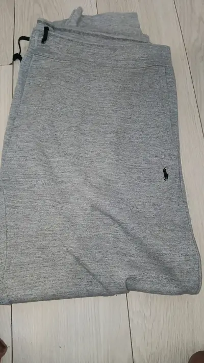 Pantalones deportivos grises de algodón - miniatura 2