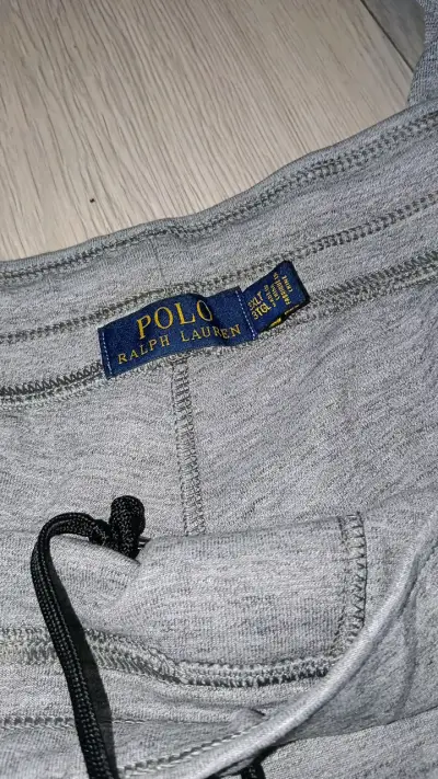 Pantalones deportivos grises de algodón - miniatura 4