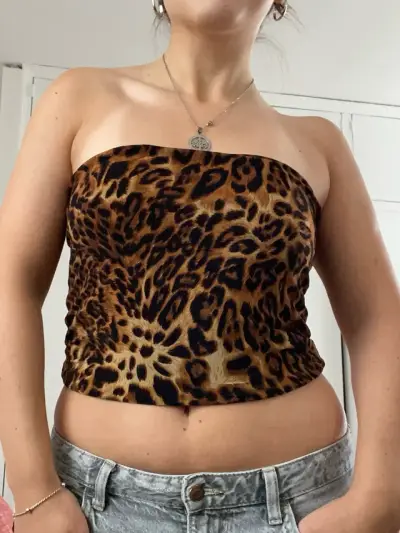 Top strapless animal print - miniatura 2