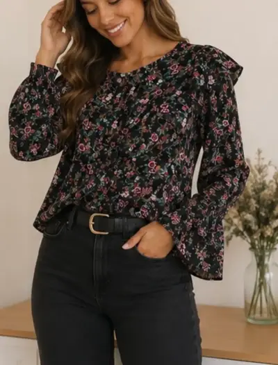 Blusas estampadas de manga larga para mujer - miniatura 3
