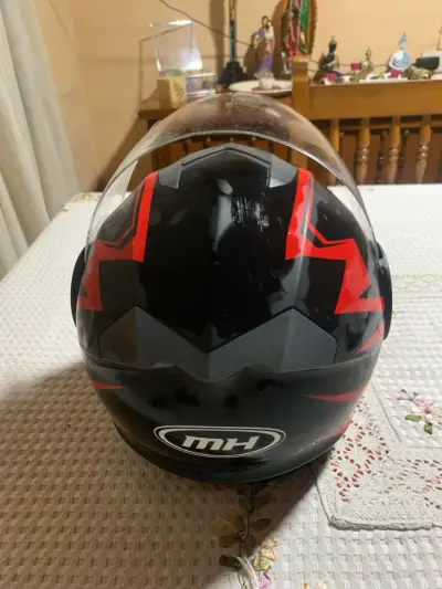 Casco MH negro con rojo - miniatura 2