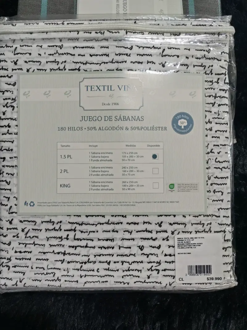 Juego de sábanas Textil Viña 180 hilos - 2