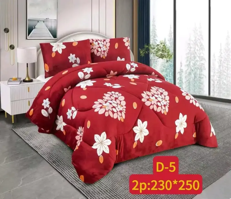 Cubrecama chiporro  2 plazas floral turquesa - 2
