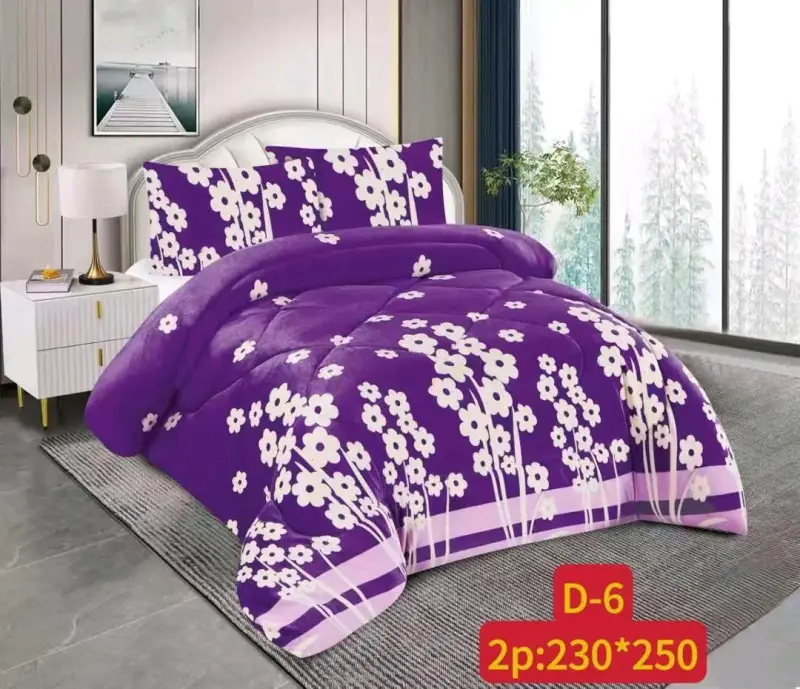 Cubrecama chiporro  2 plazas floral turquesa - 3