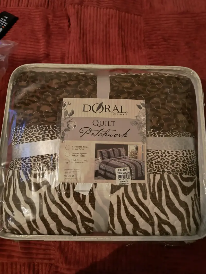 Quilt Doral Patchwork 2.5 plazas animal print - 3
