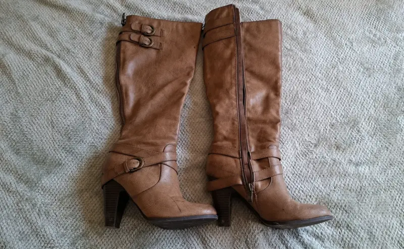 Botas largas de cuero marrón talla 37 - 1