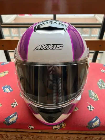 Casco integral Axxis rosa y blanco - miniatura 5