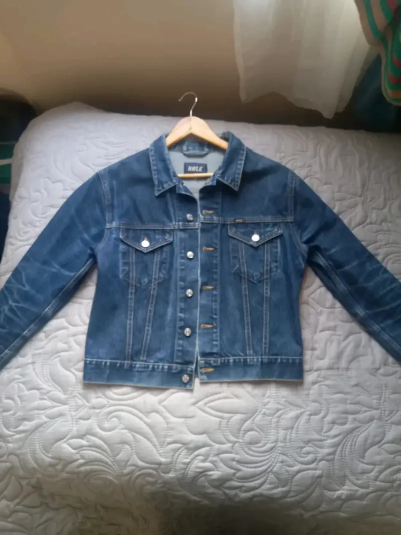 Chaqueta de mezclilla azul para hombre - 2