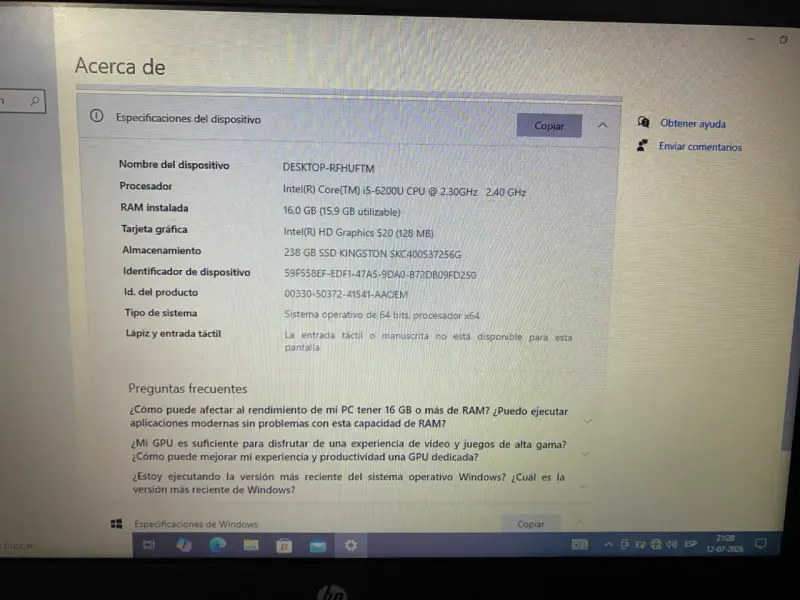 Laptop HP gris en buen estado - 2