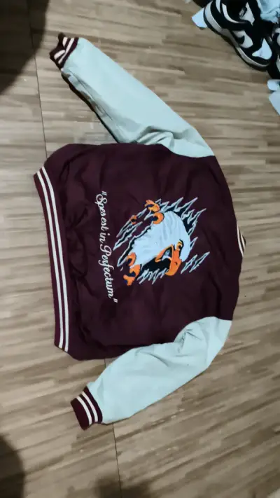 Chaqueta universitaria bicolor bordada - miniatura 2