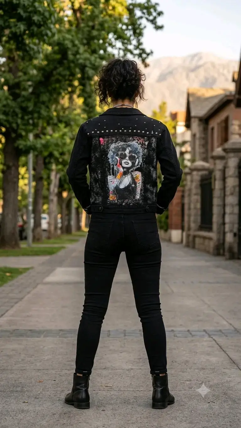 Chaqueta negra con diseño dorsaliastudio - 1
