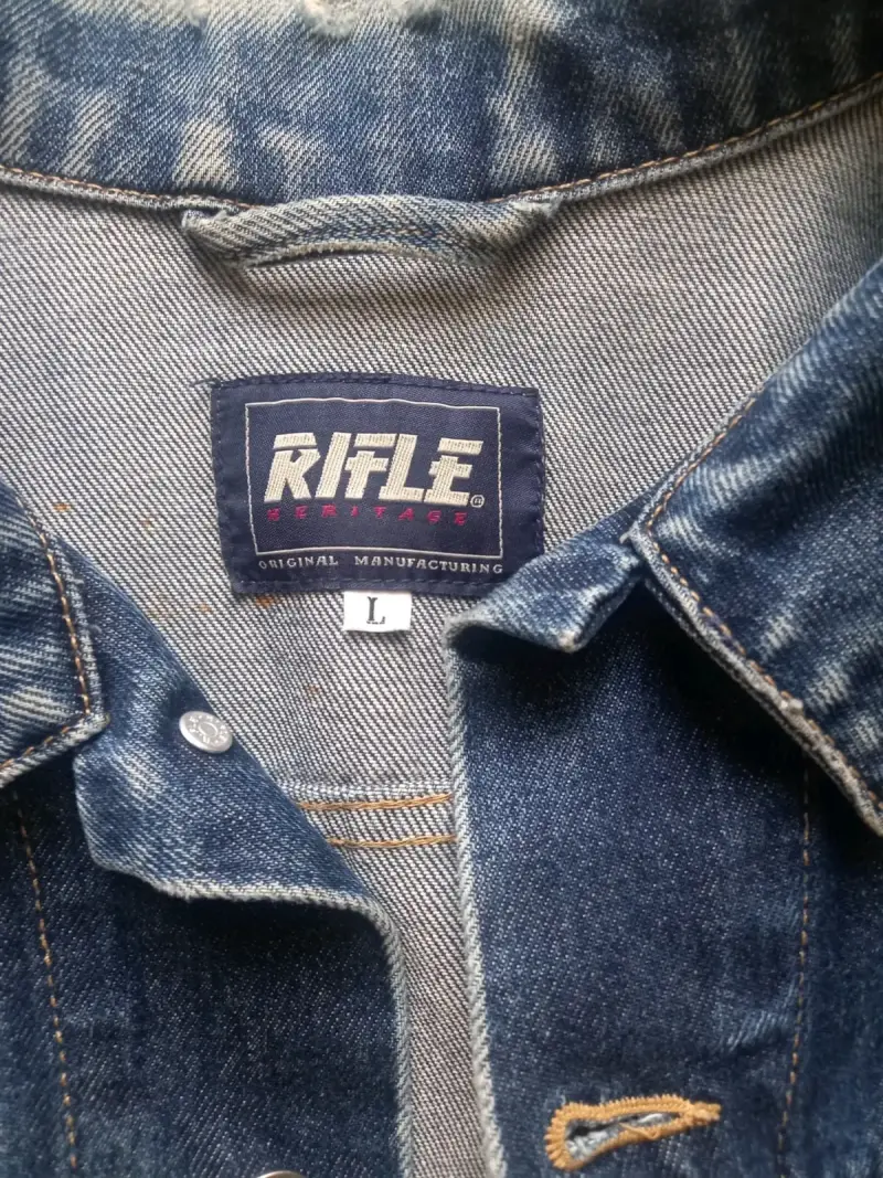 Chaqueta de mezclilla azul para hombre - 4