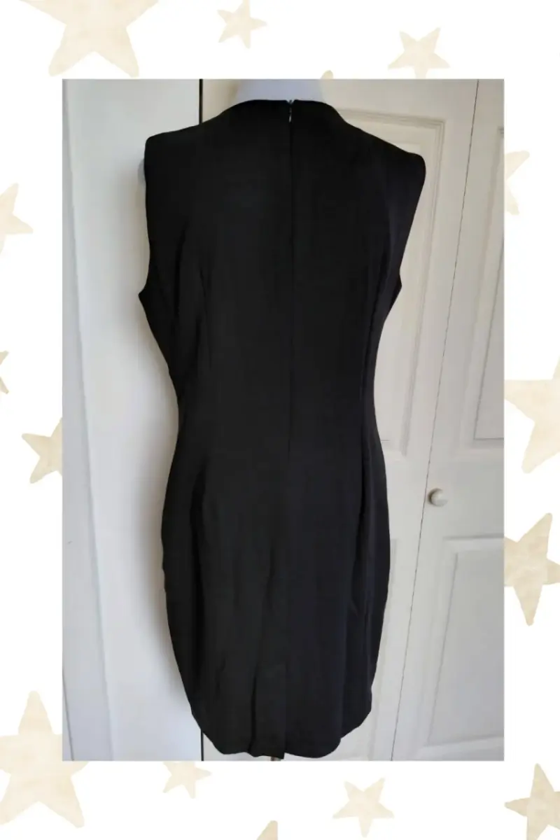 Vestido elegante blanco y negro sin mangas - 2