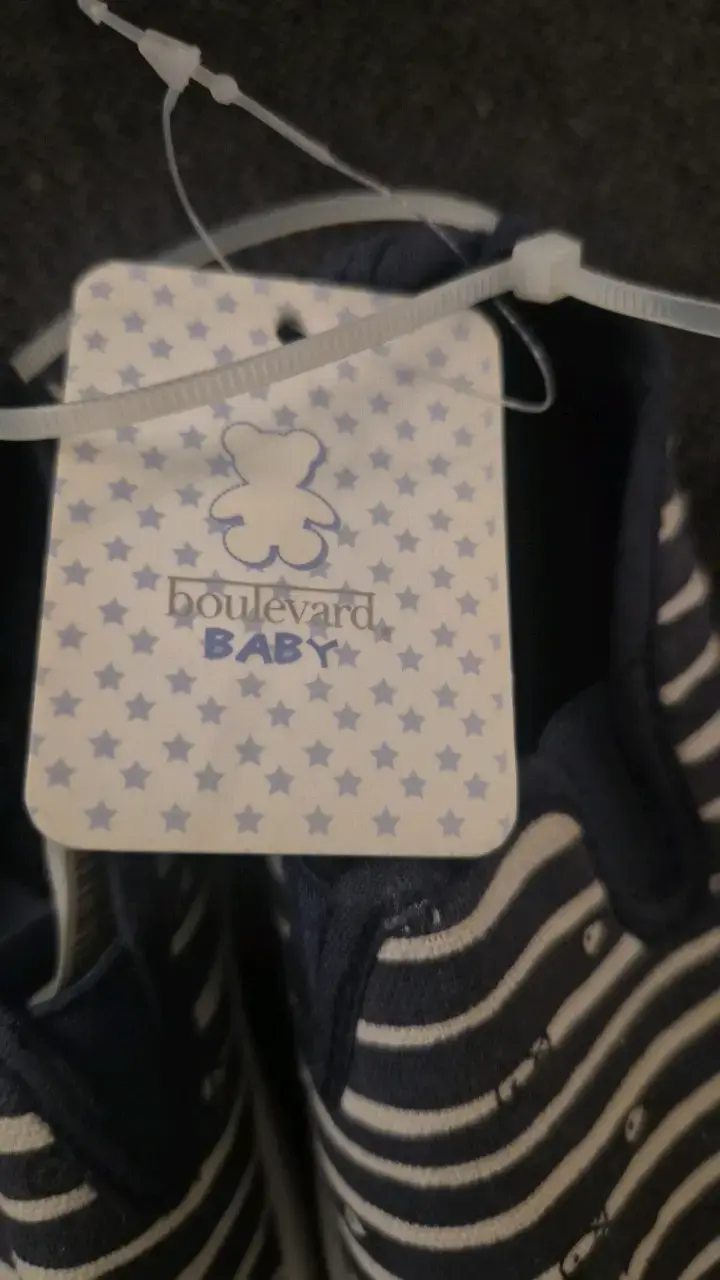 Zapatillas de bebé rayadas azul y blanco - 2