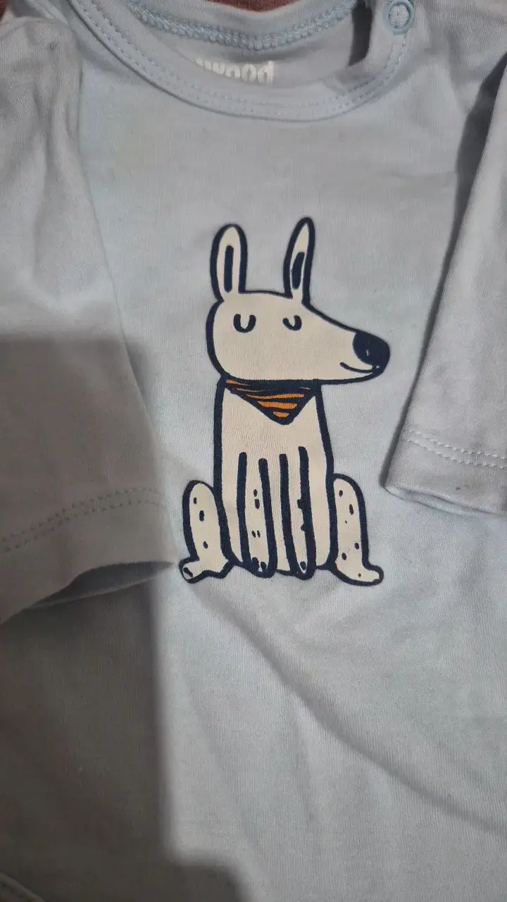 Body de bebé celeste con diseño de perro - 3