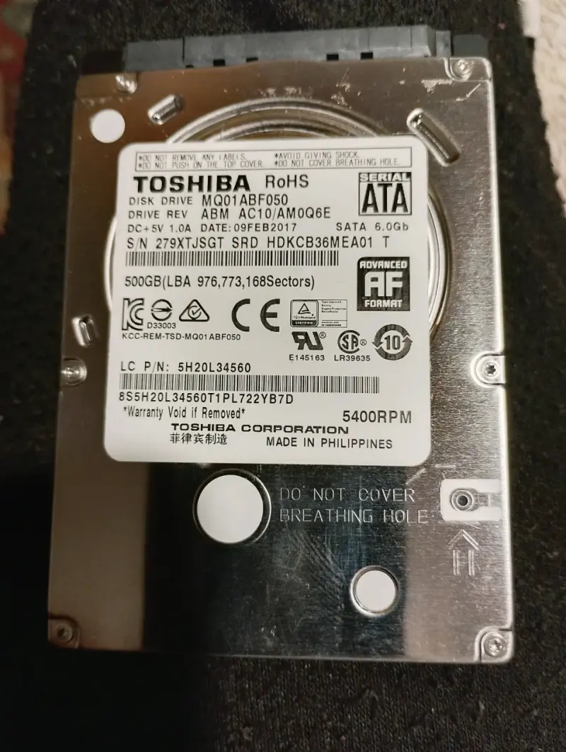 Disco duro Toshiba 500GB SATA 2.5 pulgadas - 1