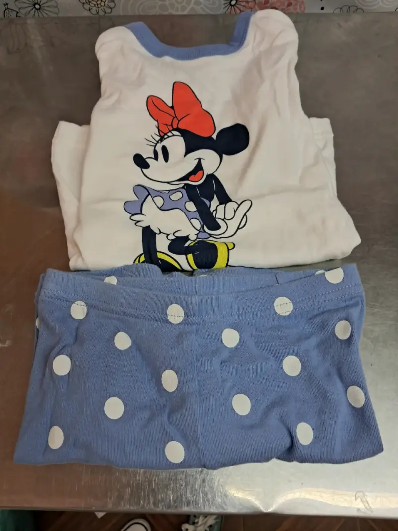 Pijama infantil Minnie Mouse azul y blanco - 1