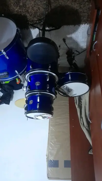Batería acústica azul completa - miniatura 3