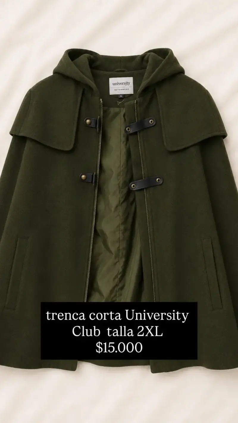 Trenca corta verde University Club
