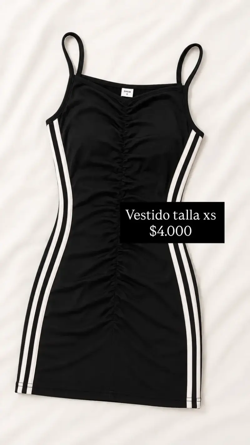 Vestido negro ajustado con tirantes