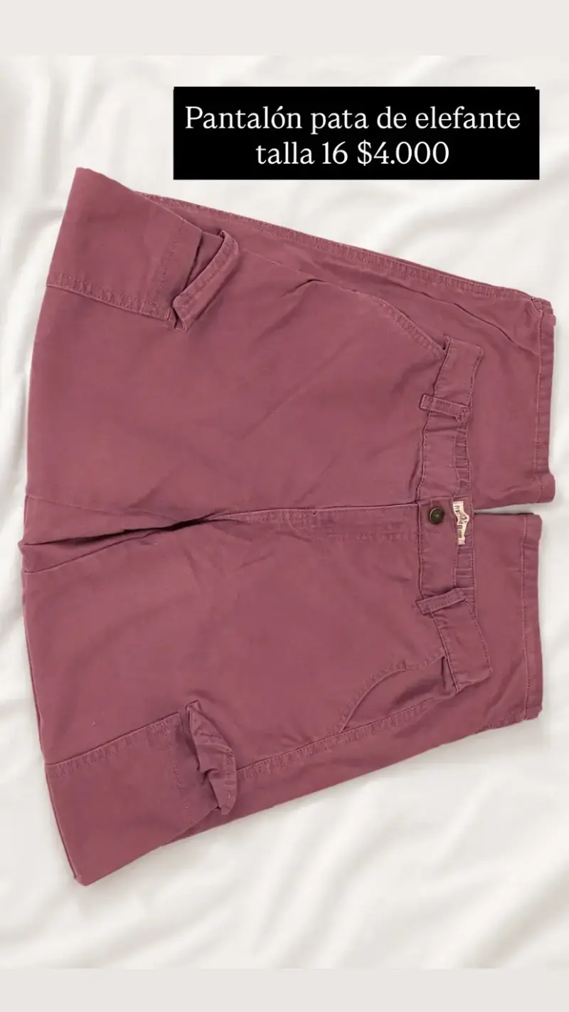 Pantalón pata de elefante burdeos talla 16