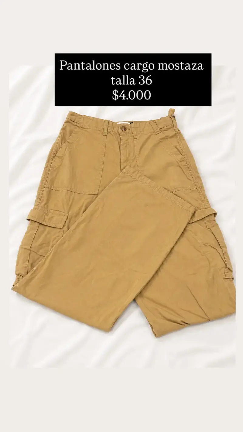 Pantalones cargo mostaza talla 36