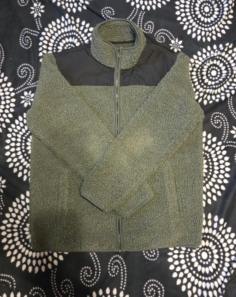 Chaqueta polar verde con cierre - 1