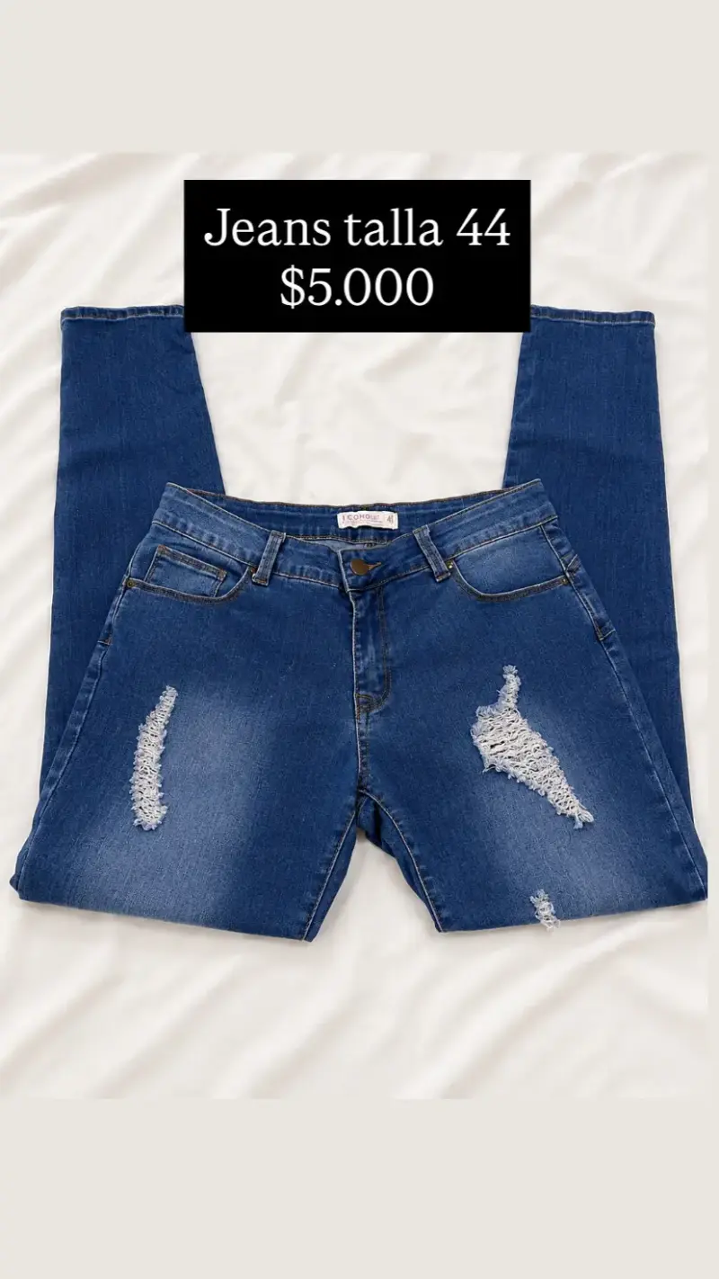 Jeans desgastados talla 44 azul