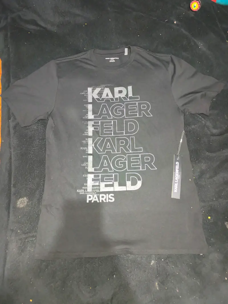 Polera negra Karl Lagerfeld con logo - 2