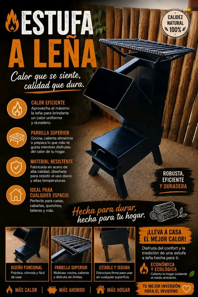 Estufa rocket a leña xl - 1
