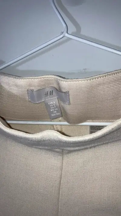Pantalones beige de vestir para mujer talla s - miniatura 3